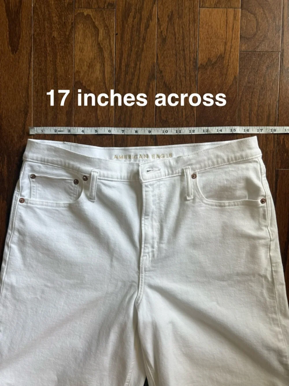 American Eagle Outfitters White Denim Shorts baggy Bermuda size 12
